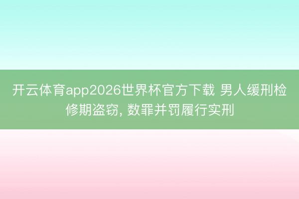 开云体育app2026世界杯官方下载 男人缓刑检修期盗窃, 数罪并罚履行实刑